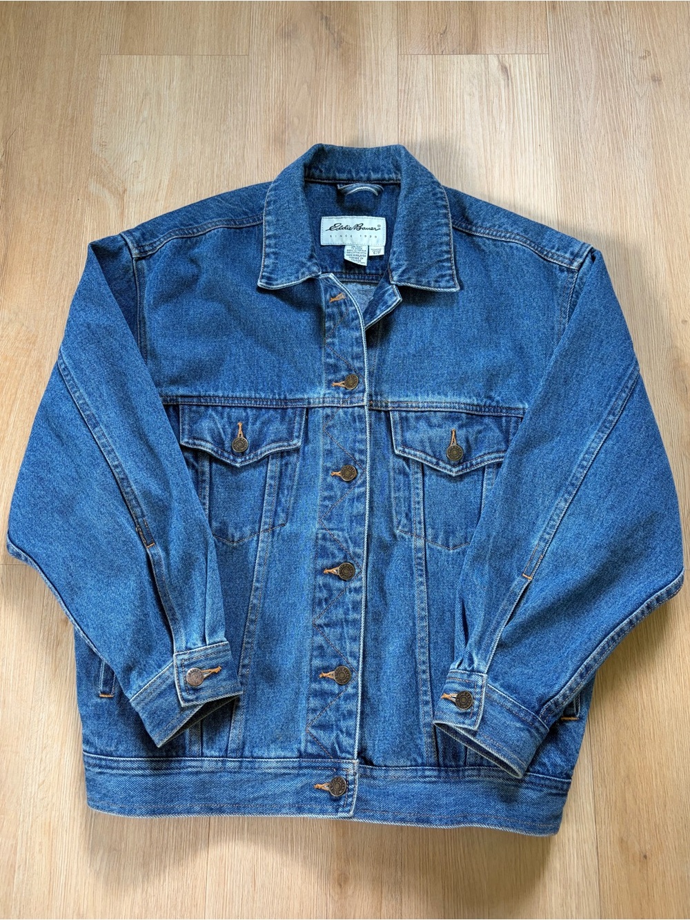 Eddie Bauer Vintage-Inspired Denim Jacket in Medium Blue - Picture 1 of 9